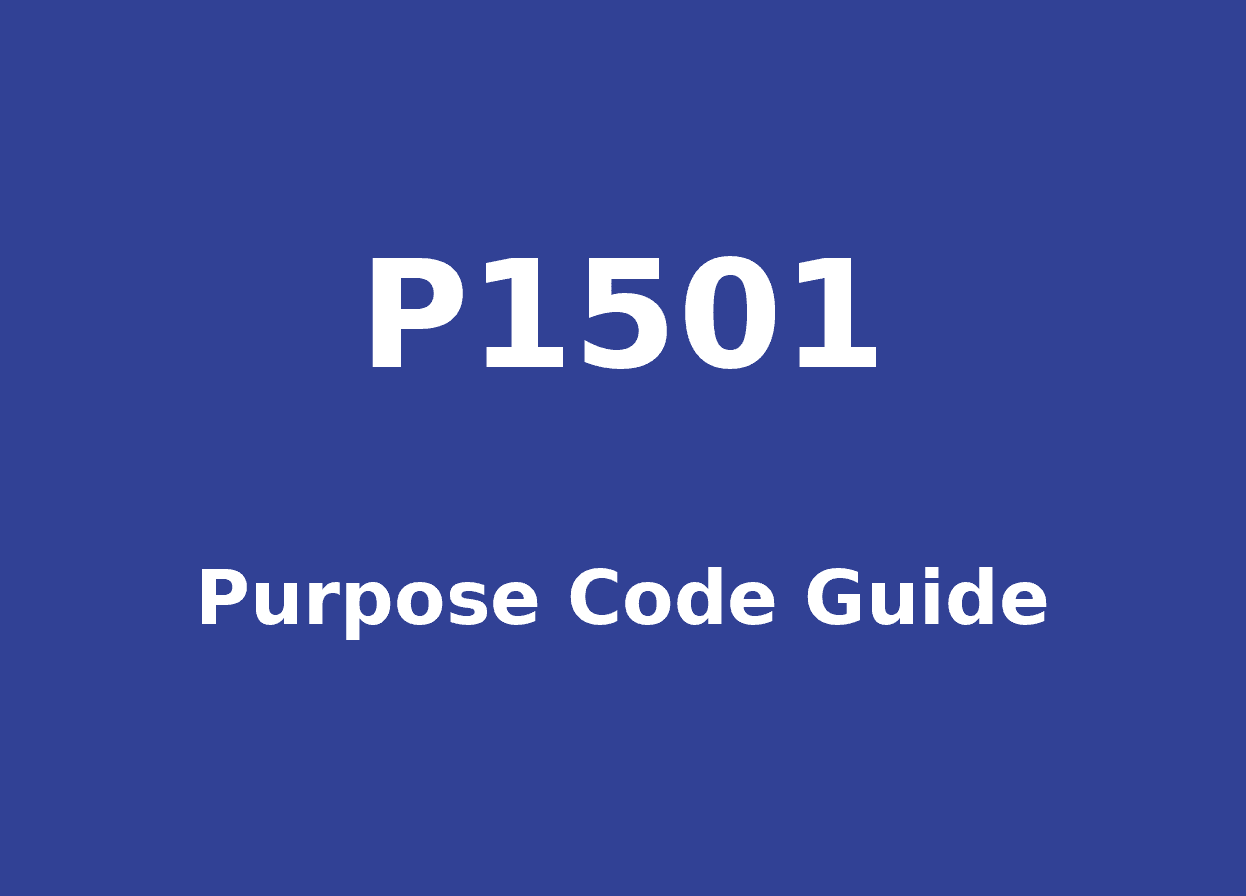 P1501 Purpose Code: Refunds/rebates on account of imports