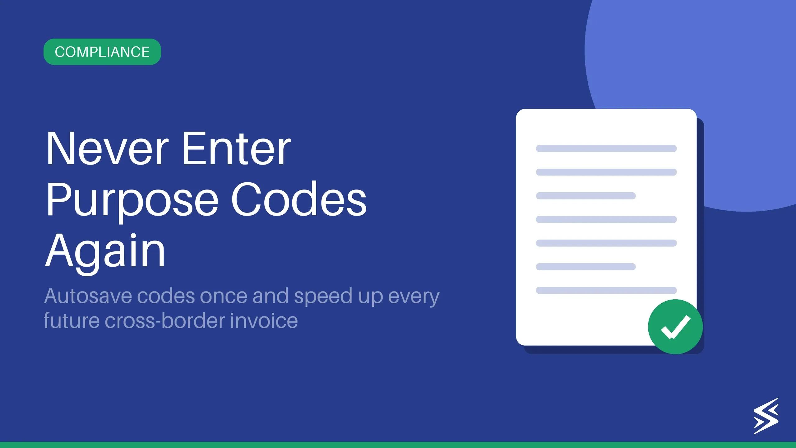 Autosave the Purpose Code for Future Invoices With Skydo