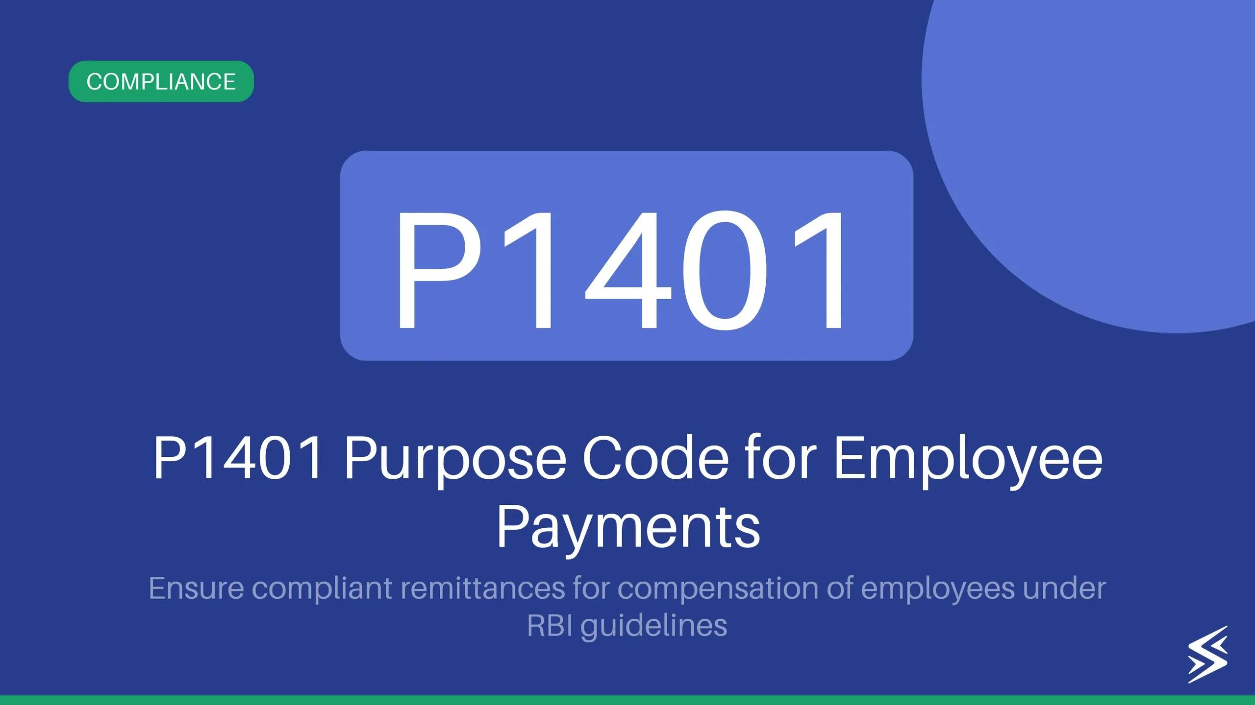 P1401 Purpose Code: A Guide to Compensation of Employees